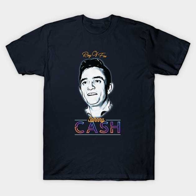 Johnny Cash - Ring of Fire T-Shirt by armando1965